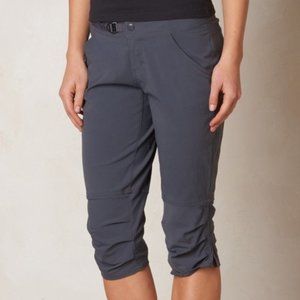 Prana Jasmine Knicker Capri Crop Nylon Pants Gray Quick Dry Stretch Women Size 8